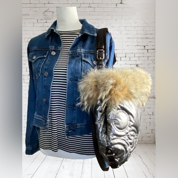 Coach XL Hampton Ski Coyote Fur Quilted Hobo Bag - Picture 5 of 16